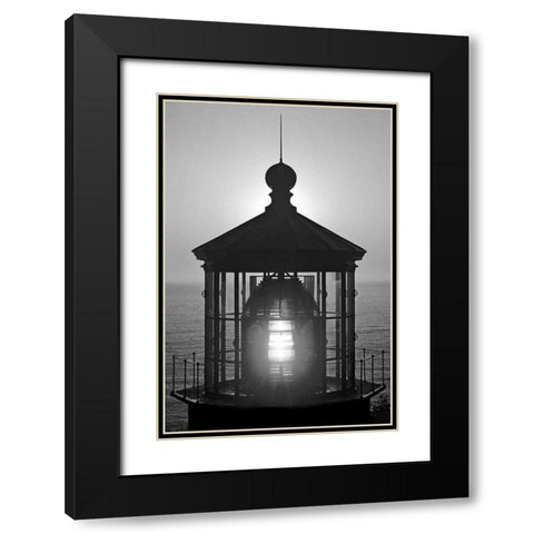 Cape Mears Lighthouse BW Black Modern Wood Framed Art Print with Double Matting by Taylor, Douglas