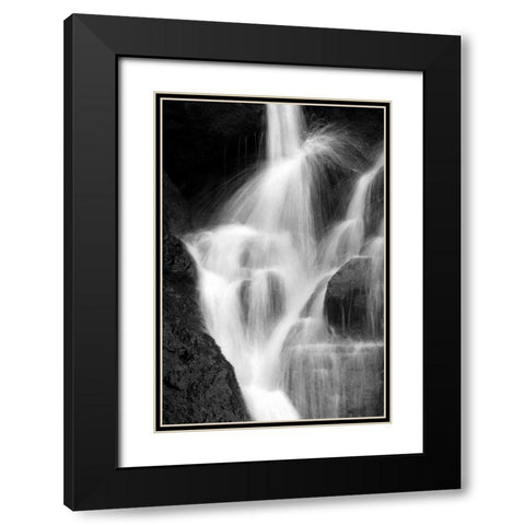 Falling Water IV BW Black Modern Wood Framed Art Print with Double Matting by Taylor, Douglas