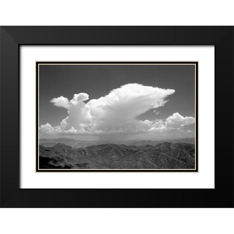 Distant Rain BW Black Modern Wood Framed Art Print with Double Matting by Taylor, Douglas