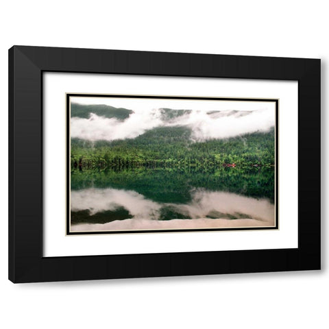 Lake Crescent Clouds Black Modern Wood Framed Art Print with Double Matting by Taylor, Douglas