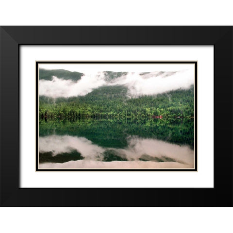 Lake Crescent Clouds Black Modern Wood Framed Art Print with Double Matting by Taylor, Douglas