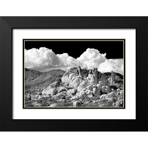 Texas Canyon Rocks BW Black Modern Wood Framed Art Print with Double Matting by Taylor, Douglas