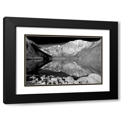 Laurel Mountain Reflections BW Black Modern Wood Framed Art Print with Double Matting by Taylor, Douglas