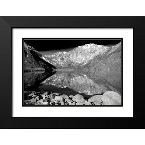 Laurel Mountain Reflections BW Black Modern Wood Framed Art Print with Double Matting by Taylor, Douglas