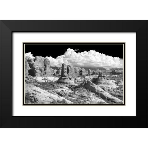 Weathering Sandstones BW Black Modern Wood Framed Art Print with Double Matting by Taylor, Douglas