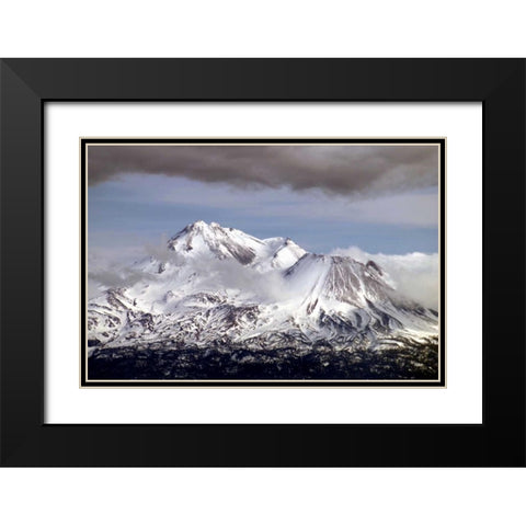 Mt. Shasta Winter Black Modern Wood Framed Art Print with Double Matting by Taylor, Douglas
