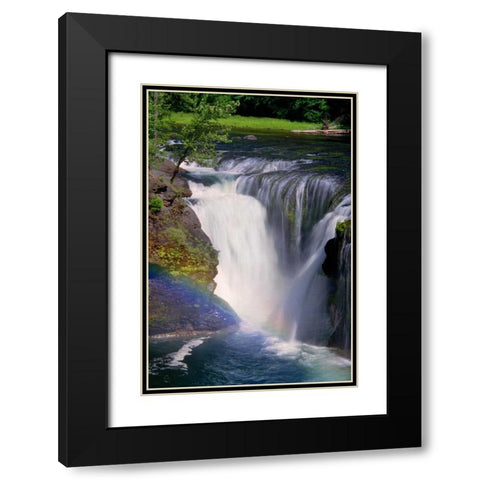 Lewis River Falls Black Modern Wood Framed Art Print with Double Matting by Taylor, Douglas