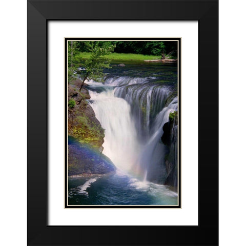 Lewis River Falls Black Modern Wood Framed Art Print with Double Matting by Taylor, Douglas