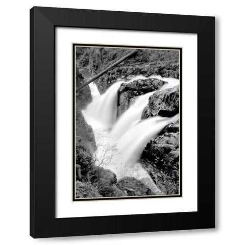 Sol Duc Falls I BW Black Modern Wood Framed Art Print with Double Matting by Taylor, Douglas
