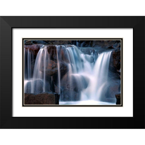 Waterfall at Dusk Black Modern Wood Framed Art Print with Double Matting by Taylor, Douglas