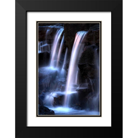 Twilight Waterfall I Black Modern Wood Framed Art Print with Double Matting by Taylor, Douglas