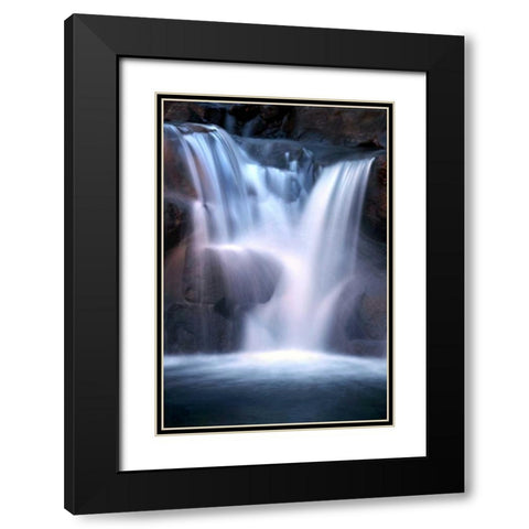 Twilight Waterfall II Black Modern Wood Framed Art Print with Double Matting by Taylor, Douglas