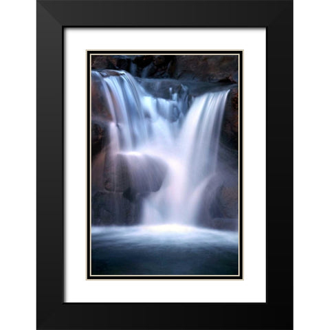 Twilight Waterfall II Black Modern Wood Framed Art Print with Double Matting by Taylor, Douglas