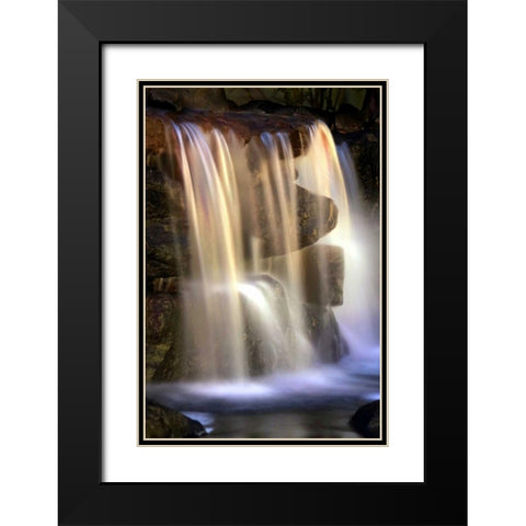 Sunset Waterfall II Black Modern Wood Framed Art Print with Double Matting by Taylor, Douglas