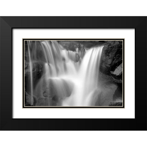 Falling Water I BW Black Modern Wood Framed Art Print with Double Matting by Taylor, Douglas