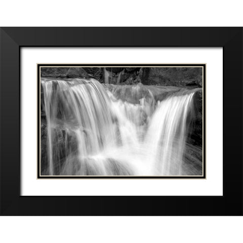 Falling Water II BW Black Modern Wood Framed Art Print with Double Matting by Taylor, Douglas