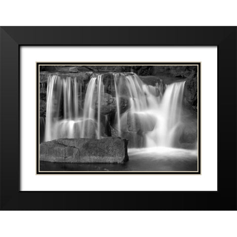 Sunset Waterfall I BW Black Modern Wood Framed Art Print with Double Matting by Taylor, Douglas