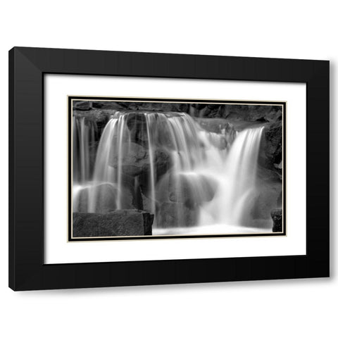Sunset Waterfall II BW Black Modern Wood Framed Art Print with Double Matting by Taylor, Douglas