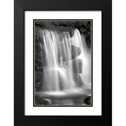 Sunset Waterfall II BW Black Modern Wood Framed Art Print with Double Matting by Taylor, Douglas