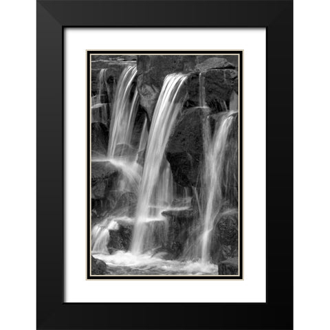 Water on the Rocks I BW Black Modern Wood Framed Art Print with Double Matting by Taylor, Douglas