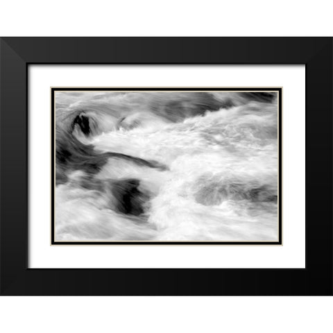 Hamma Hamma Current II BW Black Modern Wood Framed Art Print with Double Matting by Taylor, Douglas