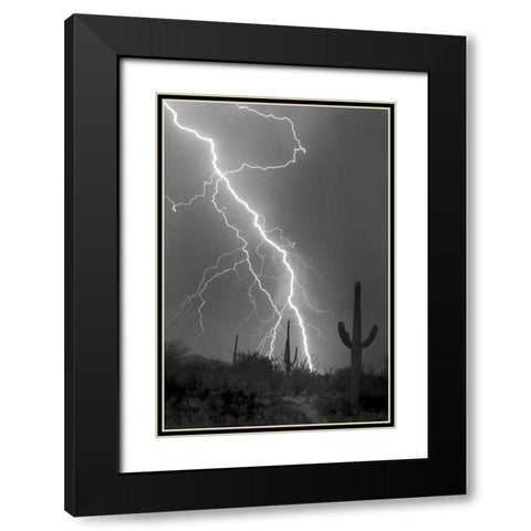 Fire and Rain BW Black Modern Wood Framed Art Print with Double Matting by Taylor, Douglas