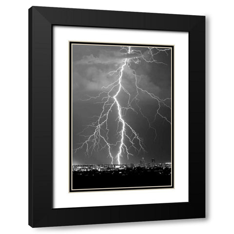 Lightning Portrait BW Black Modern Wood Framed Art Print with Double Matting by Taylor, Douglas