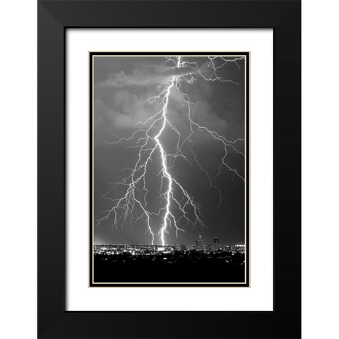 Lightning Portrait BW Black Modern Wood Framed Art Print with Double Matting by Taylor, Douglas