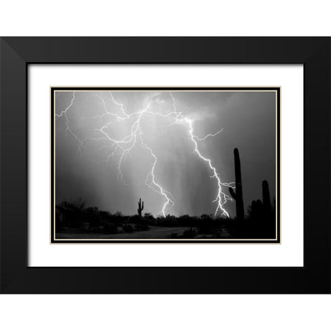 Electrifying BW Black Modern Wood Framed Art Print with Double Matting by Taylor, Douglas