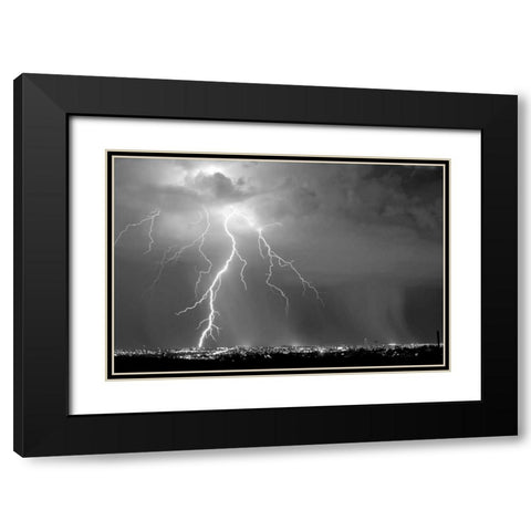 Urban Storm BW Black Modern Wood Framed Art Print with Double Matting by Taylor, Douglas