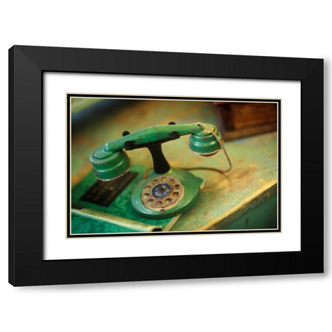 Vintage Phone I Black Modern Wood Framed Art Print with Double Matting by Clayton-Thompson, Philip