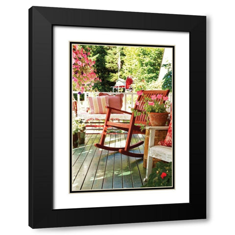 Rocker on the Porch I Black Modern Wood Framed Art Print with Double Matting by Clayton-Thompson, Philip