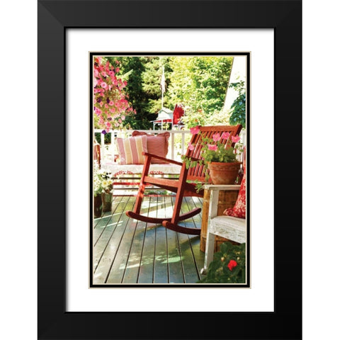 Rocker on the Porch I Black Modern Wood Framed Art Print with Double Matting by Clayton-Thompson, Philip