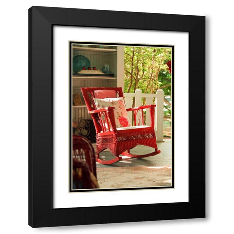 Rocker on the Porch II Black Modern Wood Framed Art Print with Double Matting by Clayton-Thompson, Philip