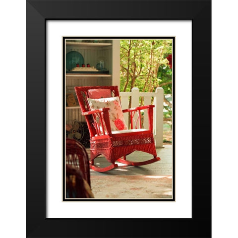 Rocker on the Porch II Black Modern Wood Framed Art Print with Double Matting by Clayton-Thompson, Philip