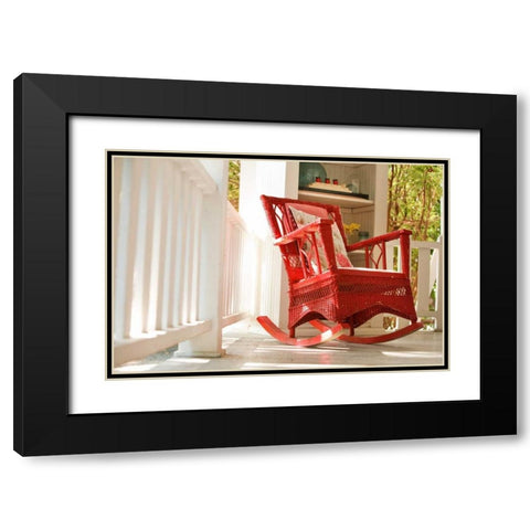 Rocker on the Porch III Black Modern Wood Framed Art Print with Double Matting by Clayton-Thompson, Philip