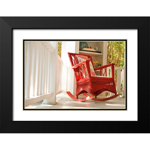 Rocker on the Porch III Black Modern Wood Framed Art Print with Double Matting by Clayton-Thompson, Philip