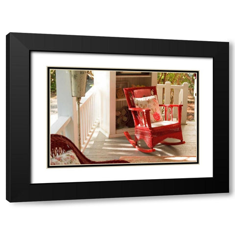 Rocker on the Porch IV Black Modern Wood Framed Art Print with Double Matting by Clayton-Thompson, Philip