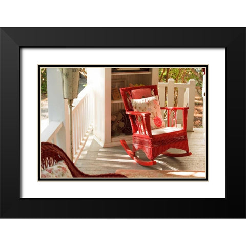 Rocker on the Porch IV Black Modern Wood Framed Art Print with Double Matting by Clayton-Thompson, Philip