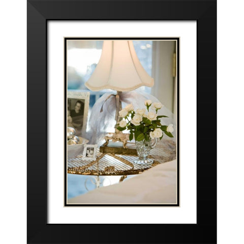 White Roses II Black Modern Wood Framed Art Print with Double Matting by Clayton-Thompson, Philip