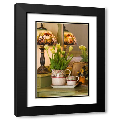 Yellow Tulips II Black Modern Wood Framed Art Print with Double Matting by Clayton-Thompson, Philip