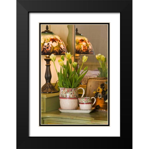 Yellow Tulips II Black Modern Wood Framed Art Print with Double Matting by Clayton-Thompson, Philip