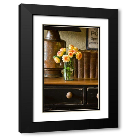 Flowers and Antiquities I Black Modern Wood Framed Art Print with Double Matting by Clayton-Thompson, Philip