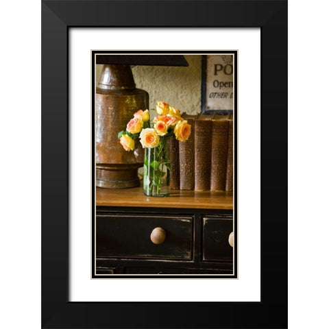 Flowers and Antiquities I Black Modern Wood Framed Art Print with Double Matting by Clayton-Thompson, Philip