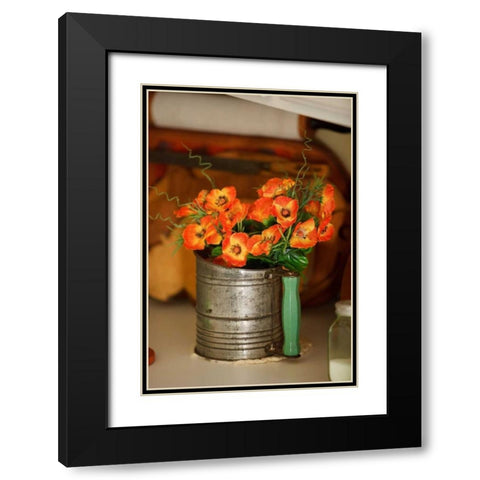 Flowers and Antiquities II Black Modern Wood Framed Art Print with Double Matting by Clayton-Thompson, Philip
