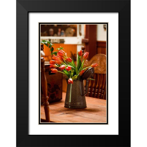 Fresh Tulips II Black Modern Wood Framed Art Print with Double Matting by Clayton-Thompson, Philip