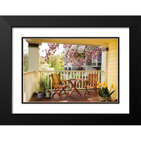 Dining on the Porch I Black Modern Wood Framed Art Print with Double Matting by Clayton-Thompson, Philip