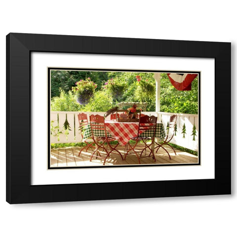 Dining on the Porch II Black Modern Wood Framed Art Print with Double Matting by Clayton-Thompson, Philip