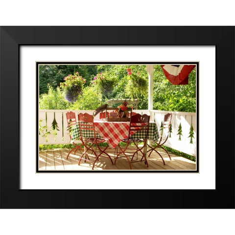 Dining on the Porch II Black Modern Wood Framed Art Print with Double Matting by Clayton-Thompson, Philip