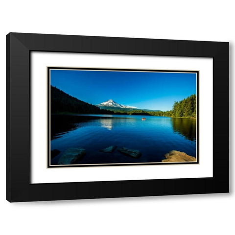 Trillium Lake I Black Modern Wood Framed Art Print with Double Matting by Clayton-Thompson, Philip